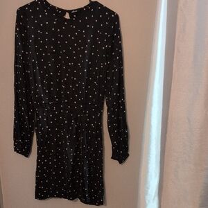 The Kooples Black Top with White Heart Pattern